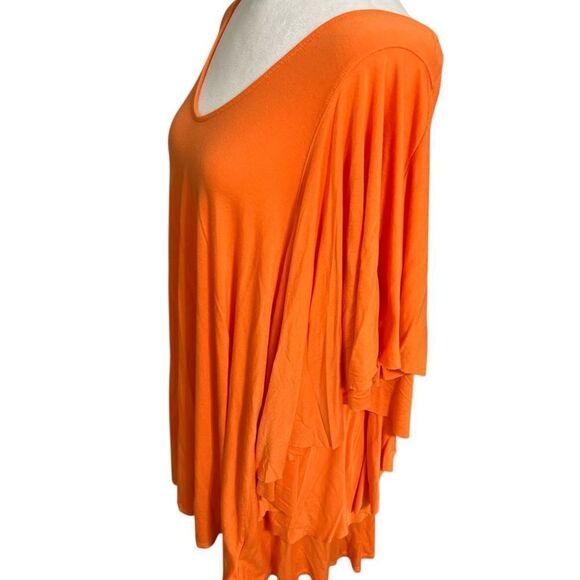 Free People Small Beach Orange Khana Crew Neck Sleeve Tunic Top Mini Dress - Picture 4 of 11